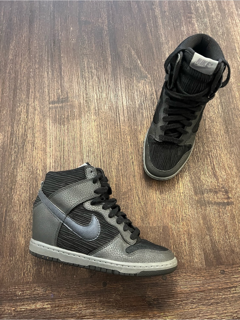 Nike Dunk Sky High Black Metallic Hematite Women's Size 6